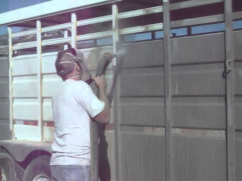 480x360 Blasting A Horse Trailer - Horse Trailer Painting