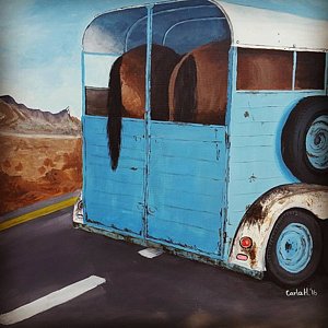300x300 Horse Trailer Paintings Fine Art America - Horse Trailer Painting
