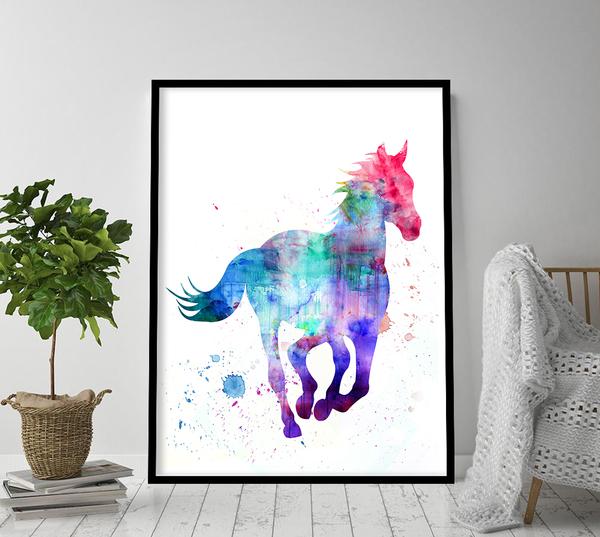 600x537 Horse Print, Horse Wall Art, Stallion Painting, Horse Painting - Horse Wall Painting