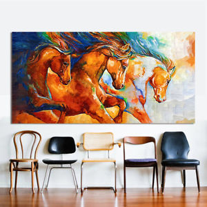 300x300 White Horse Wall Art Canvas Print Picture Animal Painting No Frame - Horse Wall Painting