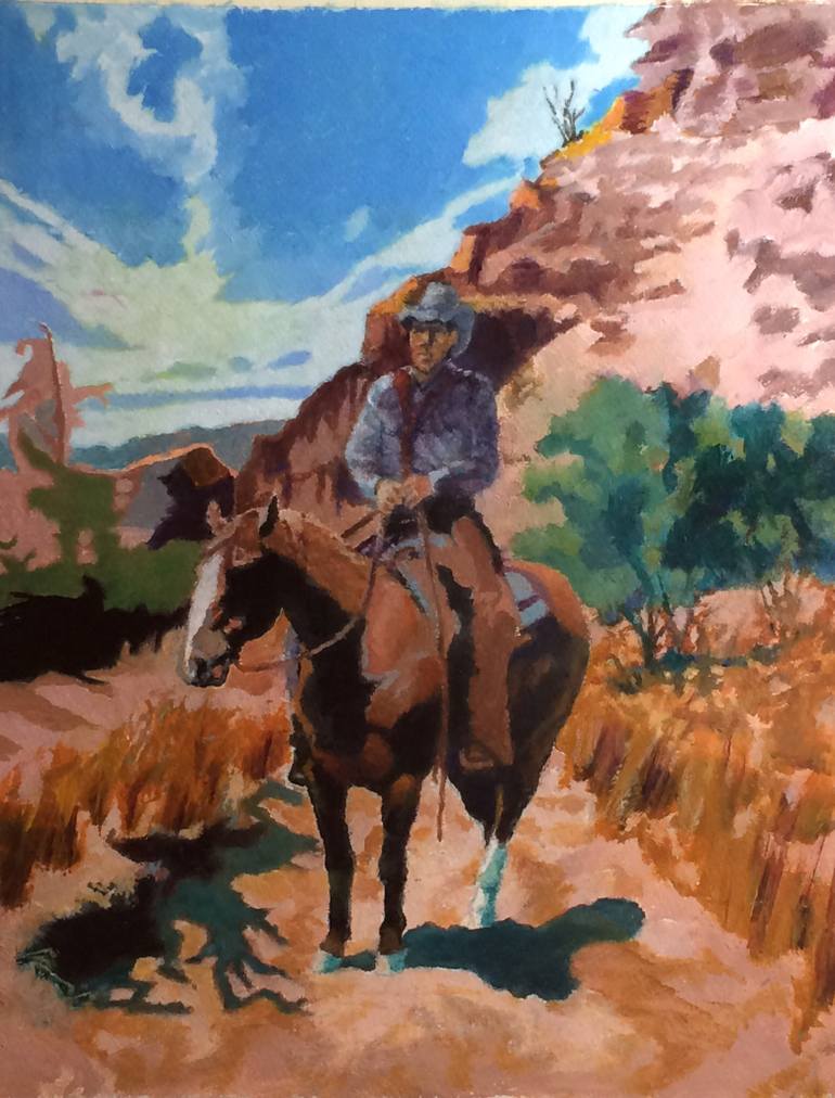 770x1012 Saatchi Art Horseman Painting By Gen Farrell - Horseman Painting