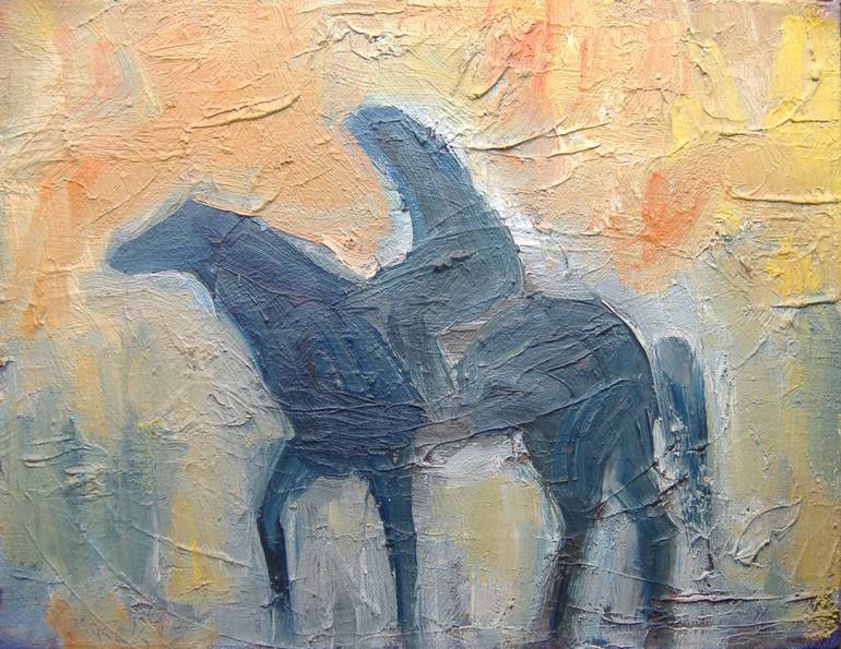 770x595 Saatchi Art The Horseman Painting By Koraljka Polacek - Horseman Painting