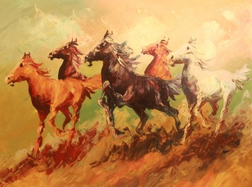 360x268 Five Horses Painting - Horses Painting Pictures