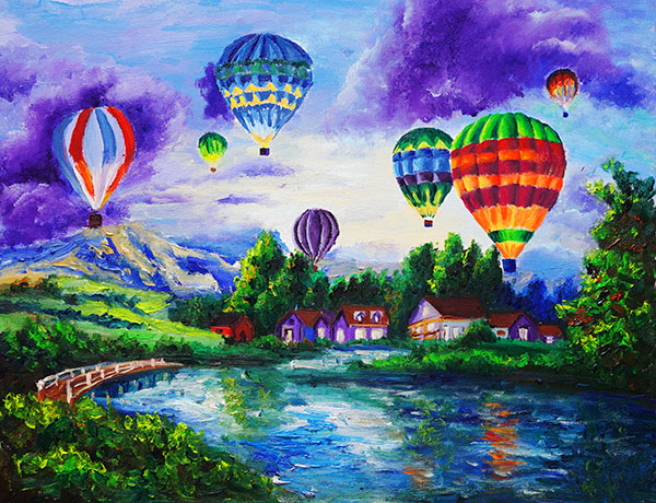 Hot Air Balloon Painting at PaintingValley.com | Explore collection of ...