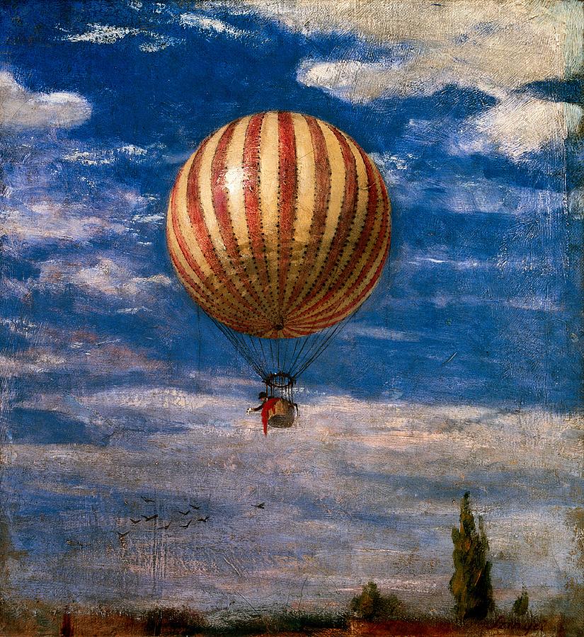 825x900 The Balloon Painting By Pal Szinyei Merse - Hot Air Balloon Painting