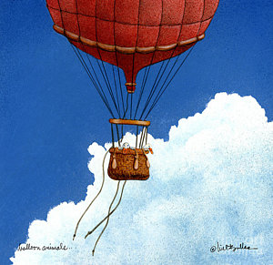 300x291 Balloon Animals Painting By Will Bullas - Hot Air Balloon Painting