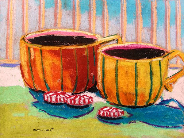 600x450 Hot Chocolate And Peppermints Painting By John Williams - Hot Chocolate Painting