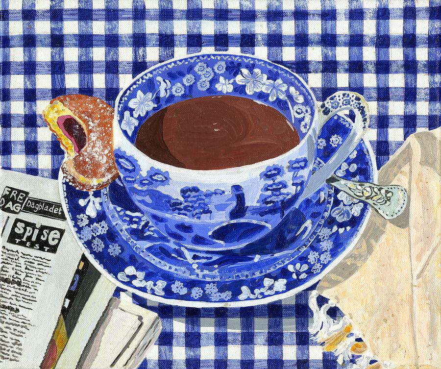 900x753 Hot Chocolate Painting By Jane Dunn Borresen - Hot Chocolate Painting