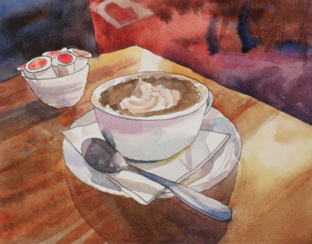 1200x937 Kaysmithbrushworks Cuppa Cocoa Still Life - Hot Chocolate Painting