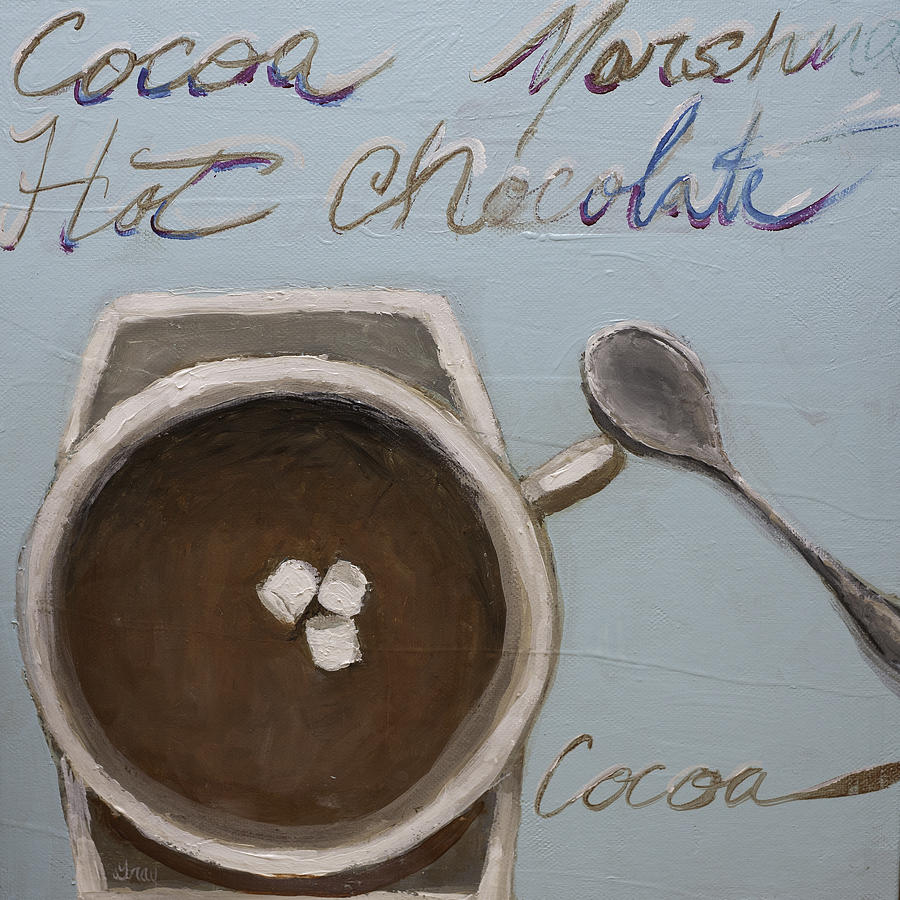 900x900 Kitchen Restaurant Painting Art Hot Chocolate Cocoa Marshmallow - Hot Chocolate Painting
