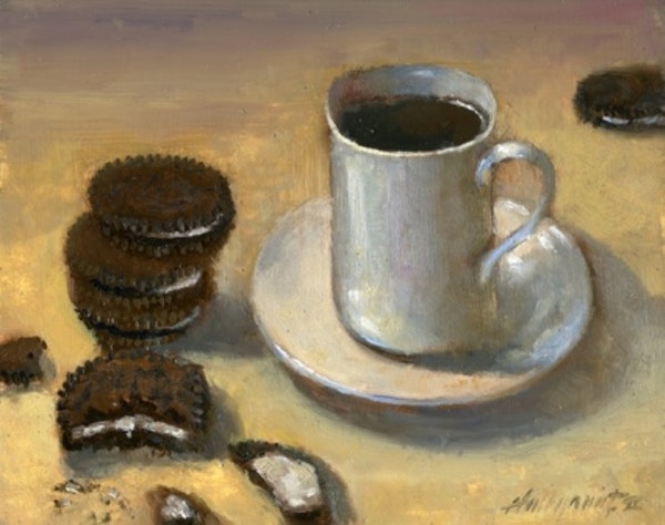 600x474 Oreo Cookies Amp Hot Chocolate 8 X10 Available By Artist Hall Groat - Hot Chocolate Painting