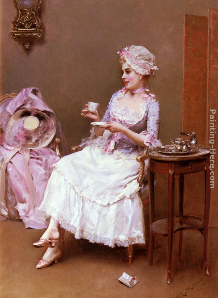 720x983 Raimundo De Madrazo Y Garreta Hot Chocolate Painting Anysize 50 - Hot Chocolate Painting