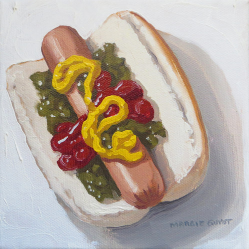 498x499 Hot Dog - Hot Dog Painting