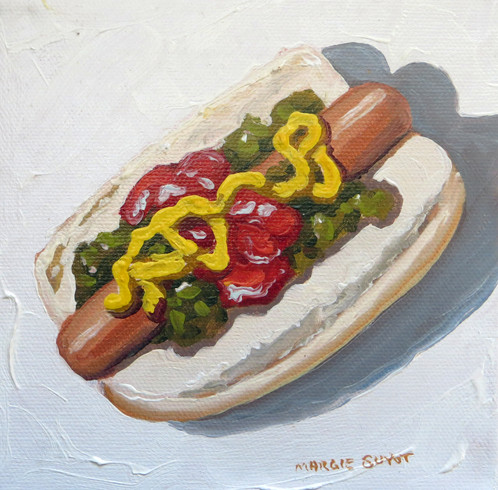 498x490 Hot Dog - Hot Dog Painting