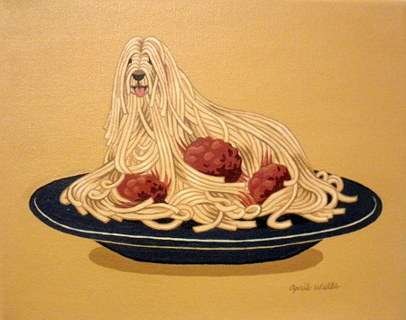 450x355 Hot Dog Octopuses And Spaghetti Dogs By April Wells Foodiggity - Hot Dog Painting