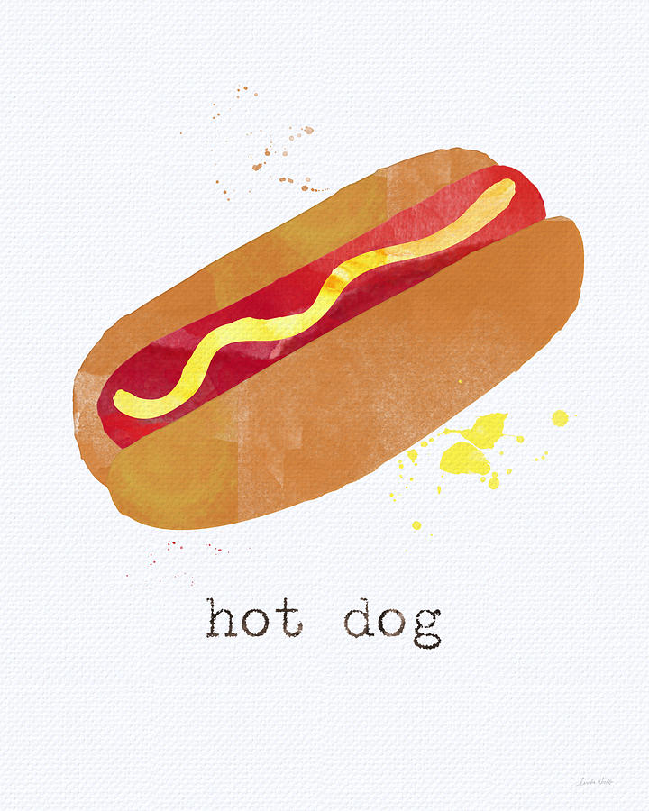 720x900 Hot Dog Painting By Linda Woods - Hot Dog Painting