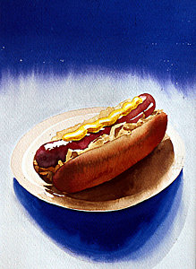 219x300 Hot Dog Paintings Fine Art America - Hot Dog Painting
