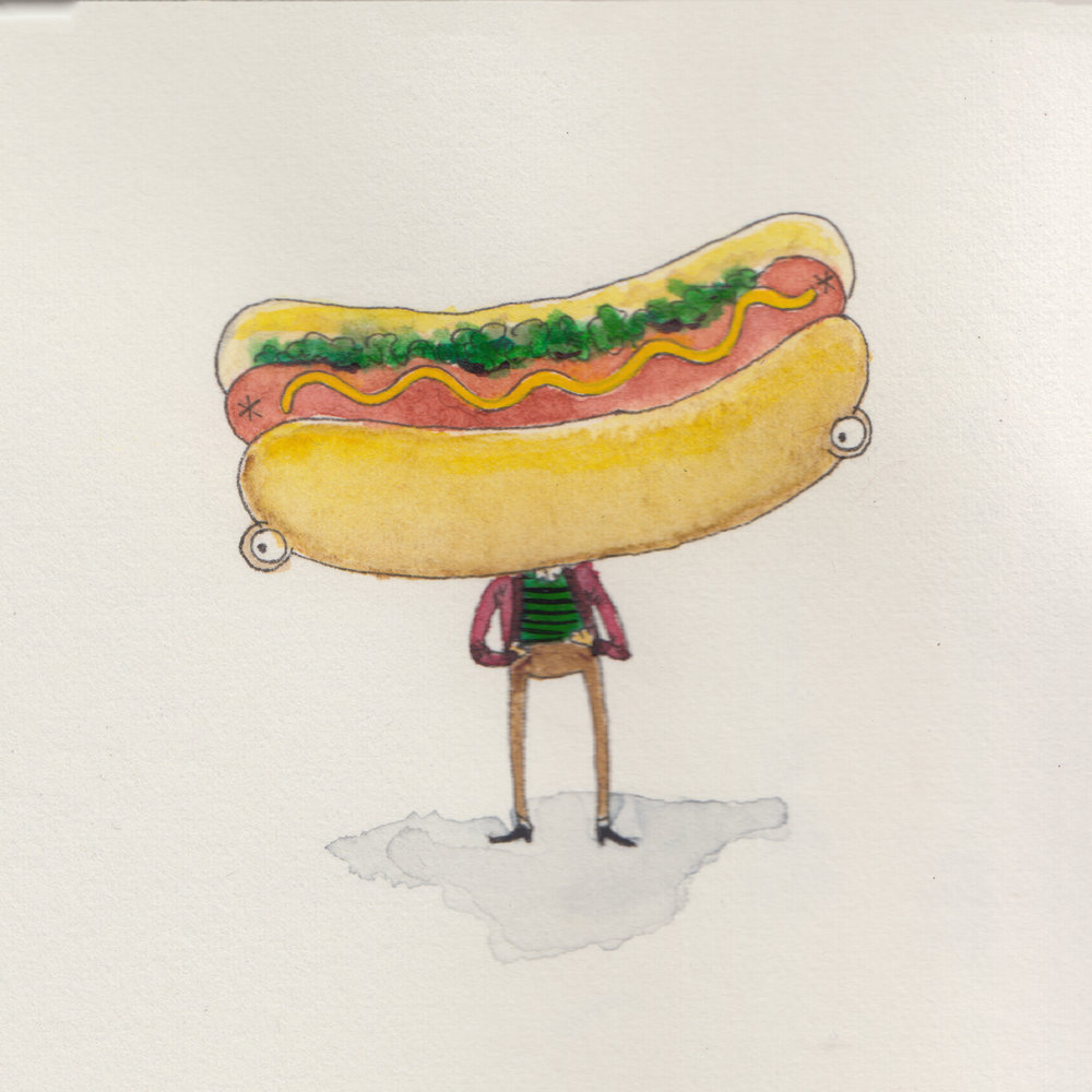 1000x1000 Hotdog Painting Meredith Jensen - Hot Dog Painting