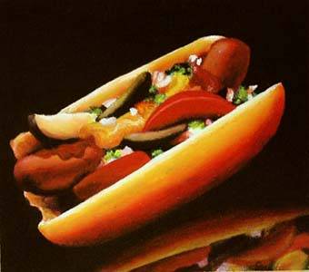 340x300 Daily Realism Paintings By Gerard Boersma Hot Dog - Hot Dog Painting