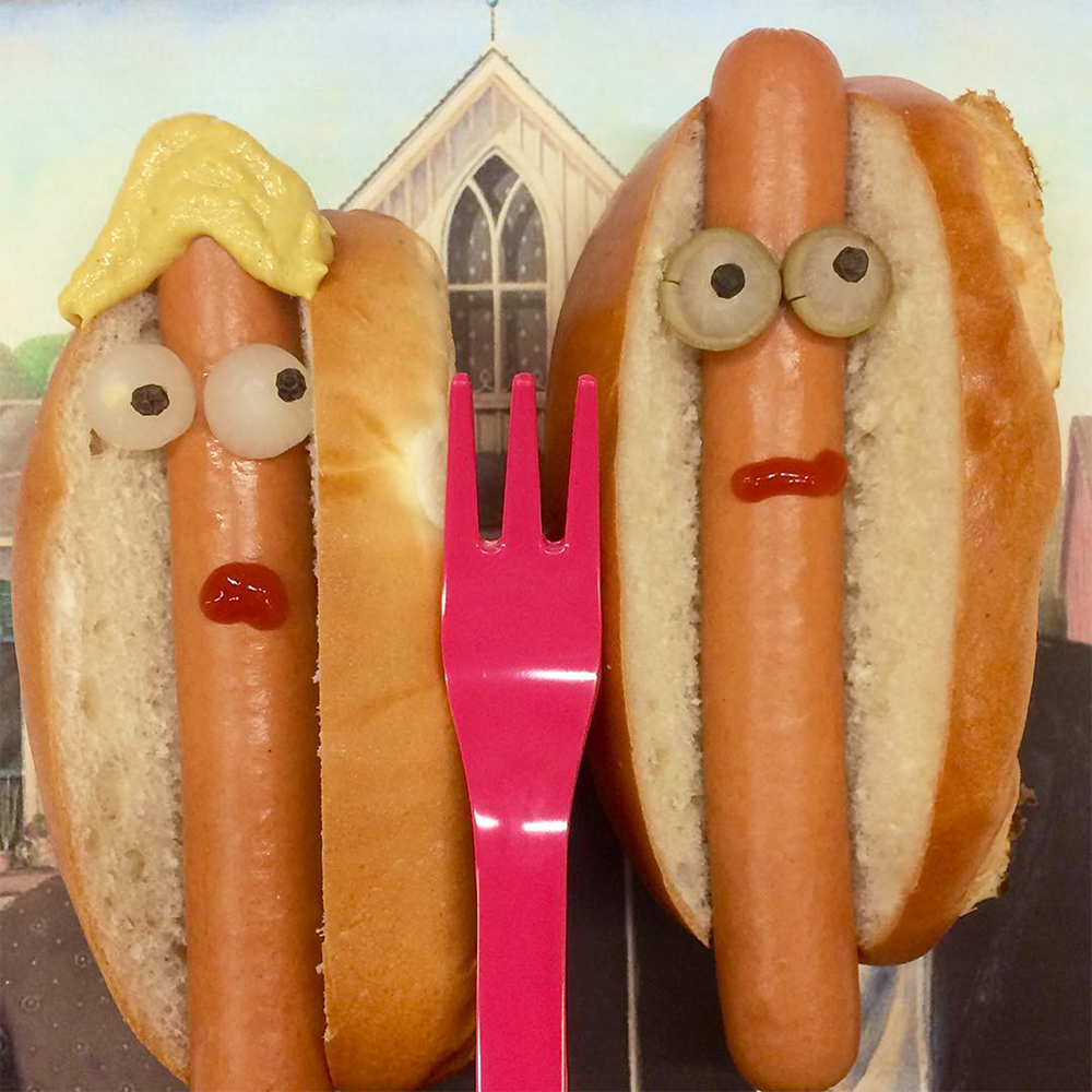 1000x1000 Famous Paintings Recreated With Hot Dogs Food Amp Wine - Hot Dog Painting
