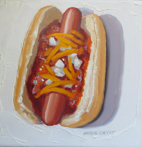 498x517 Hot Dog - Hot Dog Painting