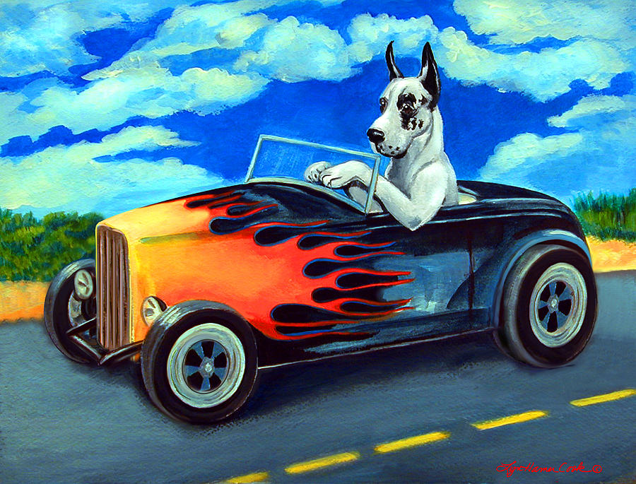 900x685 Hot Rod Harl Painting By Lyn Cook - Hot Rod Painting
