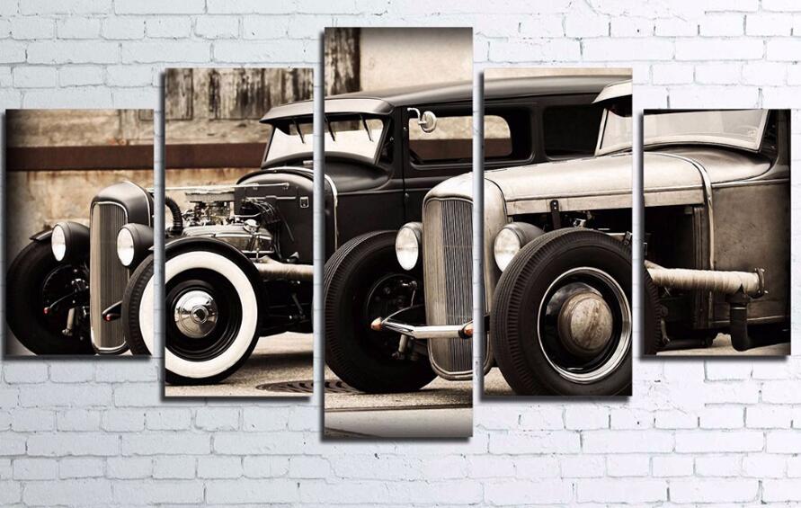 891x565 5pcs Hot Rod Vintage Car Pictures 5d Diy Diamond Painting Cross - Hot Rod Painting