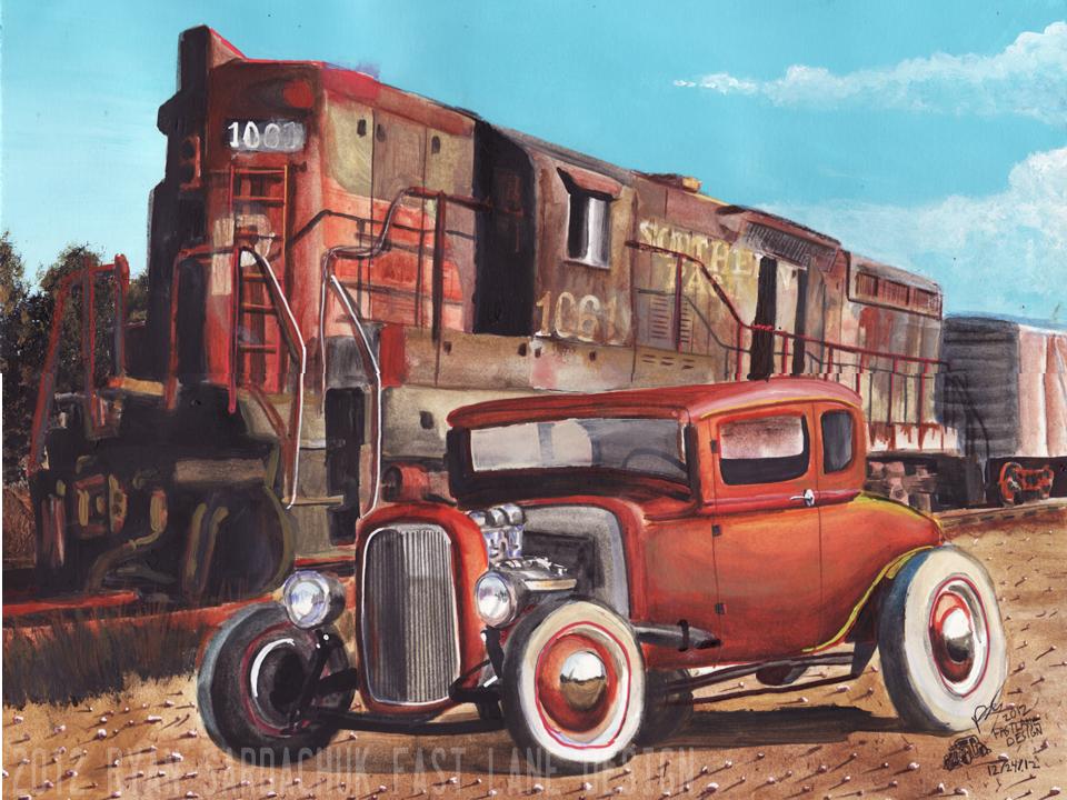 960x720 Ancient Relics (1932 Ford Coupe Hot Rod Painting) By - Hot Rod Painting