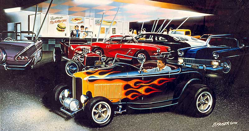 800x423 Automotive Art By Bruce Kaiser, Hot Rod Art Home Page - Hot Rod Painting