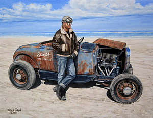 300x231 Elrod Painting By Ruben Duran - Hot Rod Painting