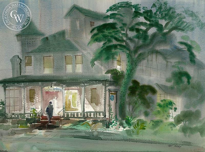 800x593 Centrella Hotel, Art By Art Riley California Watercolor - Hotel California Painting