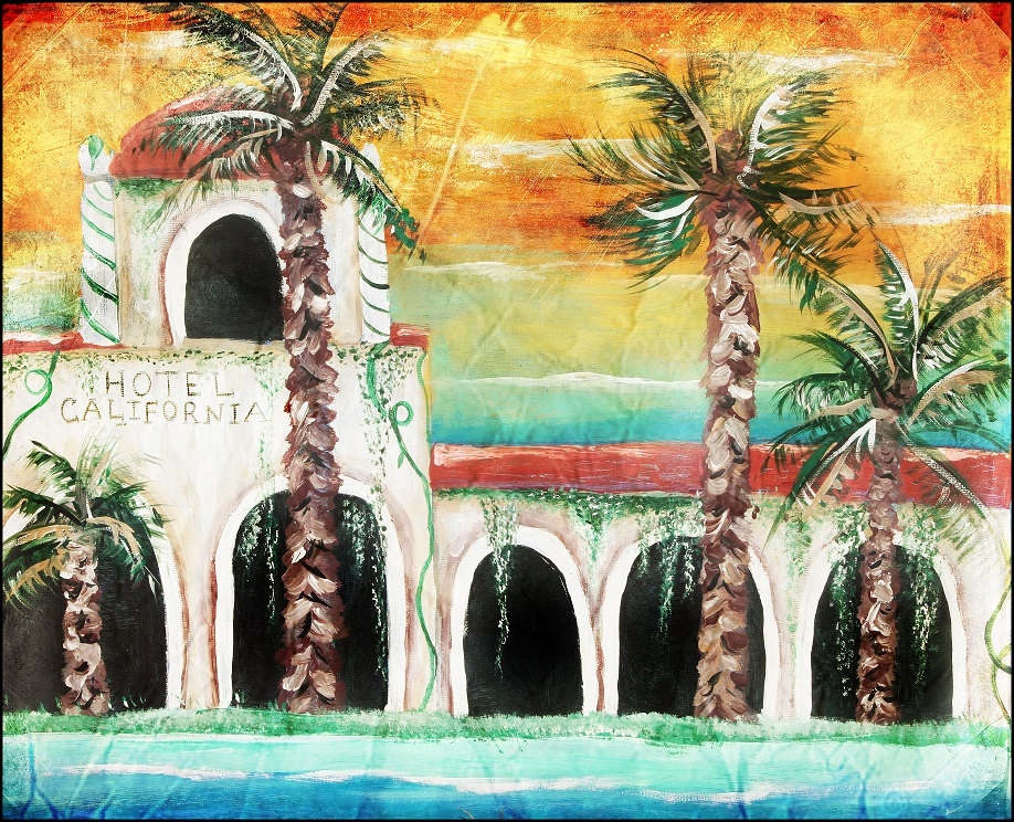 918x744 Hotel Californiahotel California Paintingposterthe - Hotel California Painting