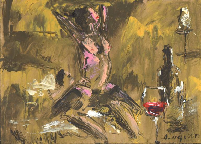 770x554 Saatchi Art Hotel California 1 Painting By Andrejs - Hotel California Painting