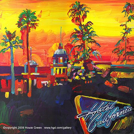 450x450 Eagles Hotel California Pop Art Album Cover Painting By Howie - Hotel California Painting