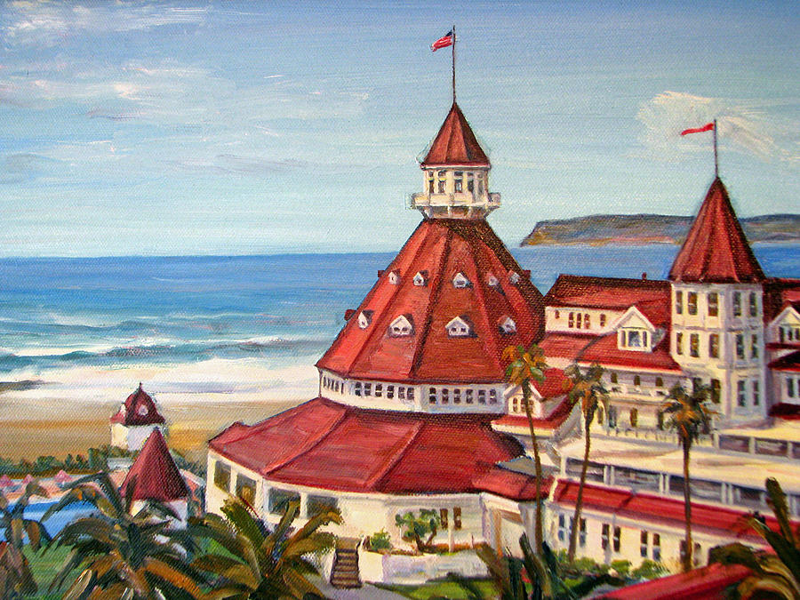 900x675 Hotel Del Coronado From Above Painting By Robert Gerdes - Hotel Del Coronado Painting