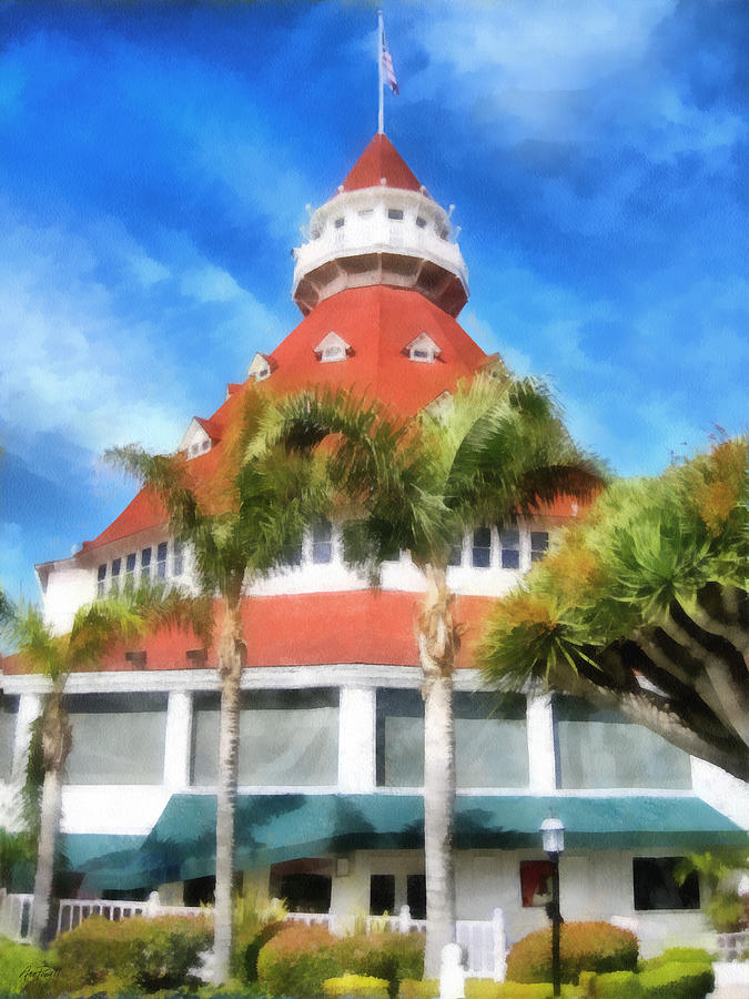 675x900 Hotel Del Coronado Painting By Ann Powell - Hotel Del Coronado Painting