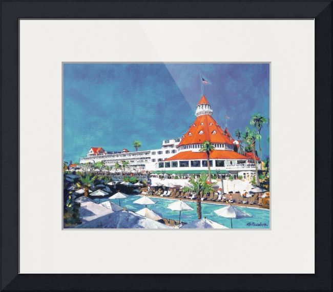 650x570 Poolside At Hotel Del Coronado By Rd Riccoboni, San Diego - Hotel Del Coronado Painting