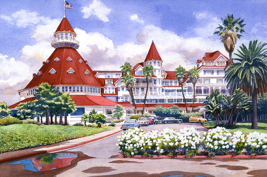 900x597 Hotel Del Coronado After Rain Painting By Mary Helmreich - Hotel Del Coronado Painting