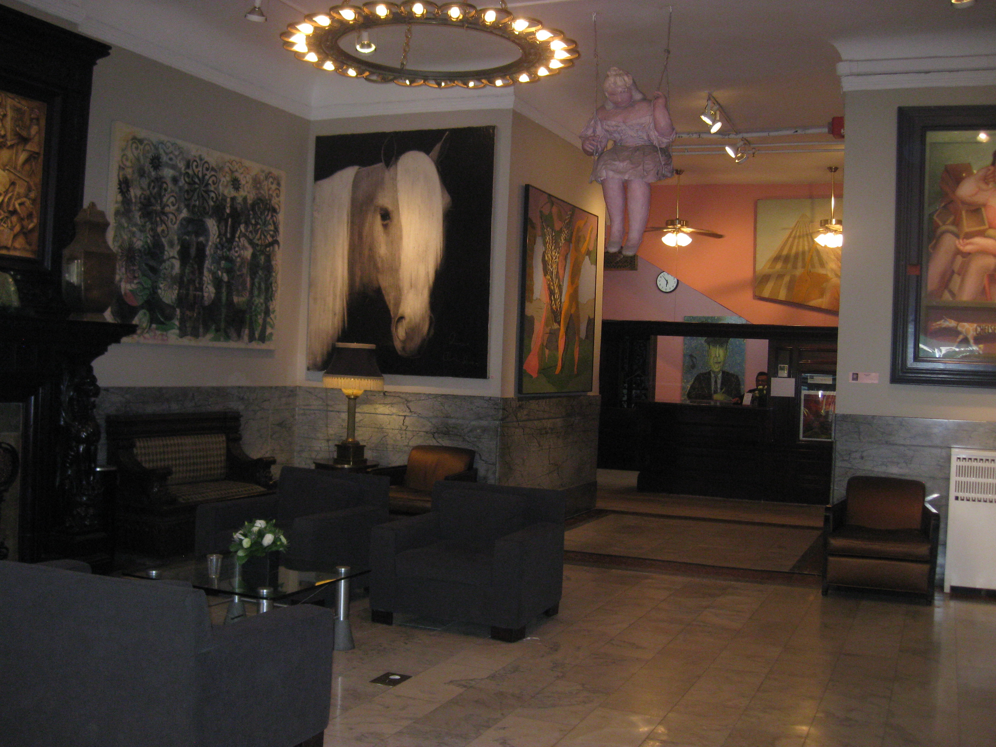 3264x2448 A Horse In The Lobby Of The Chelsea Hotel New York Seen - Hotel Lobby Painting