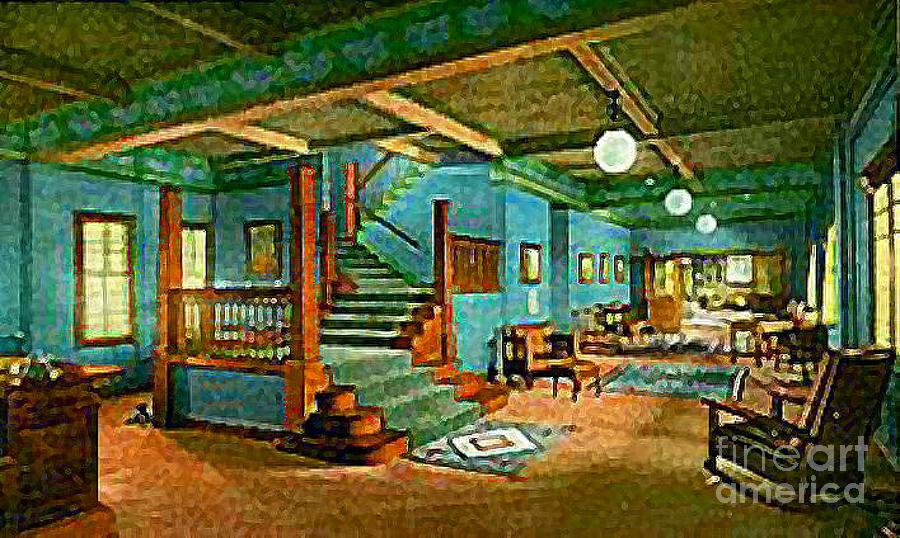 900x538 The Lobby Of The Fred Harvey Fray Marcos Hotel Williams Az - Hotel Lobby Painting