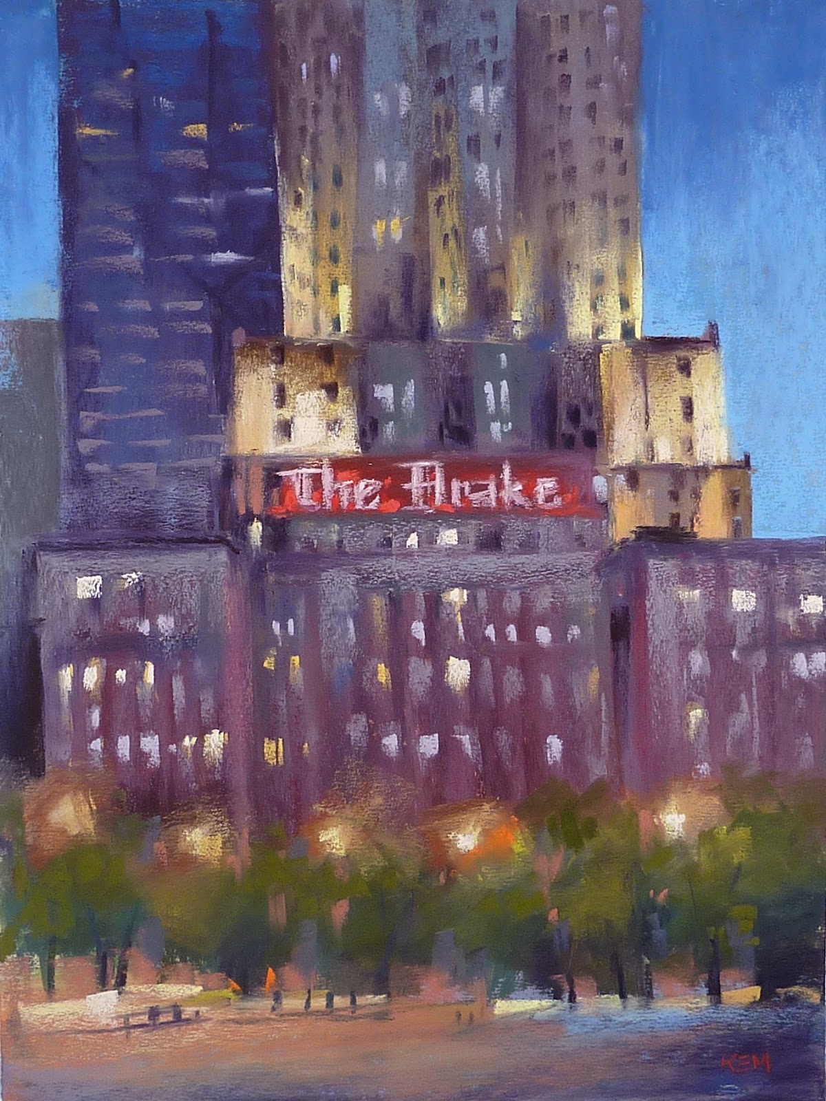 1200x1600 Painting My World A Chicago Night Painting. The Drake Hotel - Hotel Painting