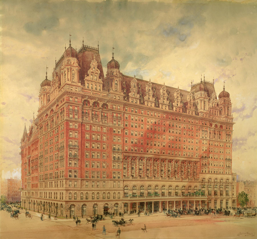 900x840 Waldorf Astoria Hotel Painting By Hughson Frederick Hawley - Hotel Painting