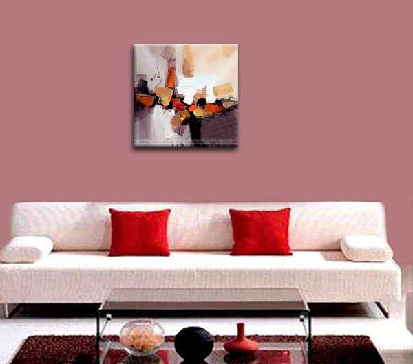600x529 Canvas Fine Art Color Abstract Painting For Hotel Room Decoration - Hotel Room Painting