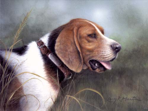 500x377 Canine Personalities Dog Art By Larry K. Martin - Hound Dog Painting