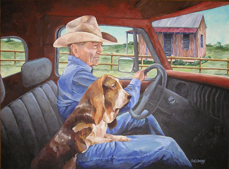 468x347 Paintings - Hound Dog Painting