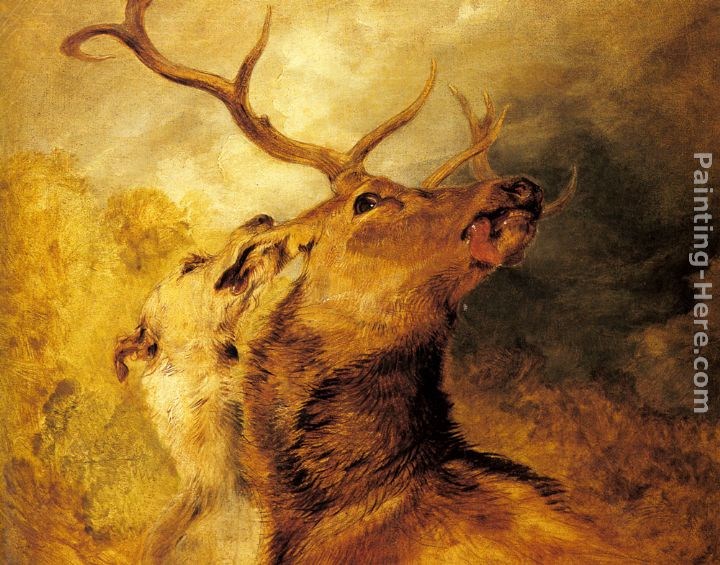 720x565 Sir Edwin Henry Landseer Stag And Hound Painting Best Paintings - Hound Painting