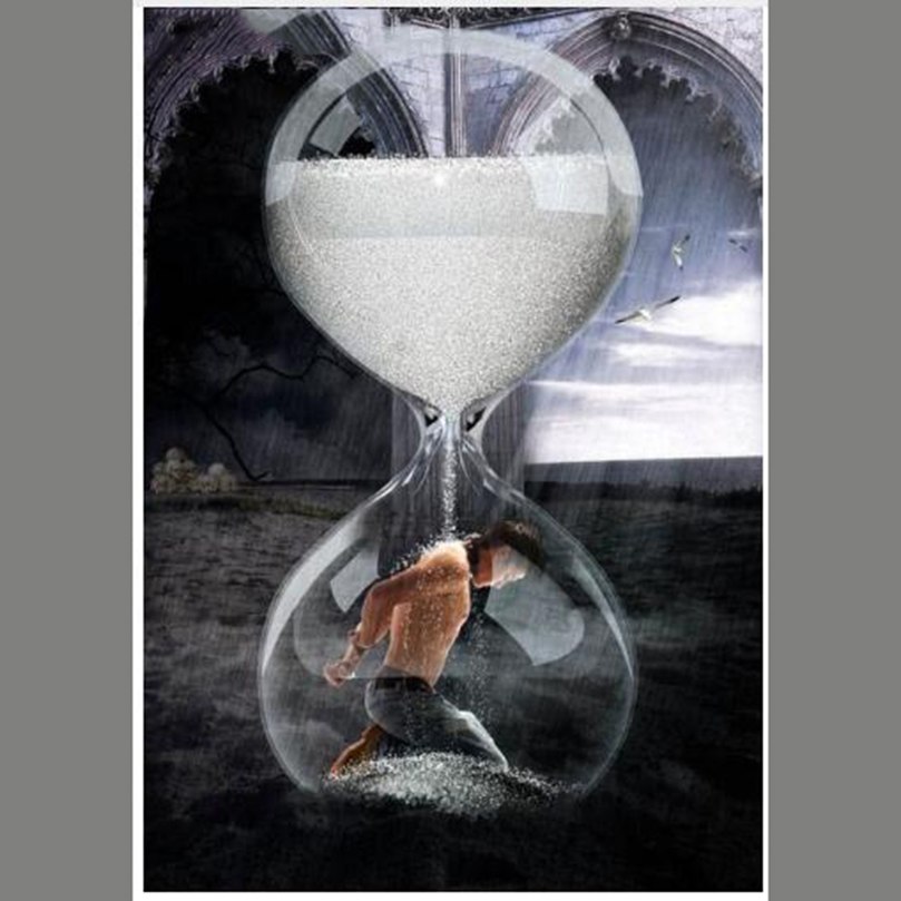 809x809 Full Round Diamond 5d Diy Diamond Painting Time Hourglass - Hourglass Painting