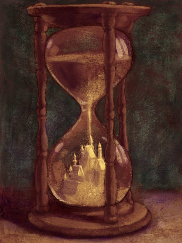 600x800 Hourglass Sandcastle By Murgy - Hourglass Painting