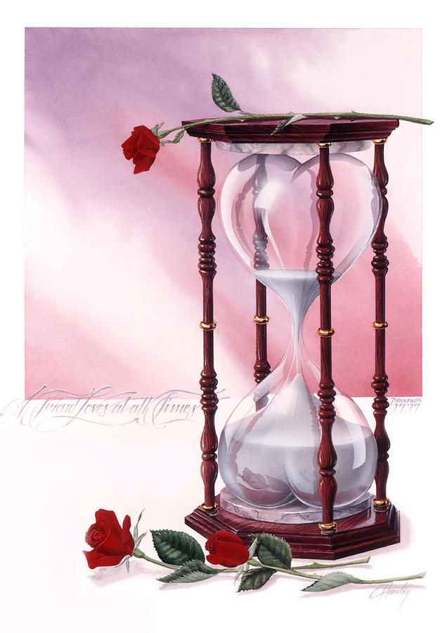 636x900 A Friend Loves At All Times Painting By Cliff Hawley - Hourglass Painting