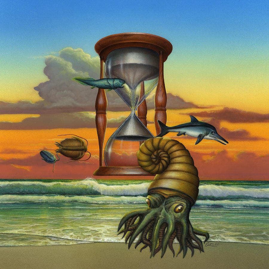 900x900 Prehistoric Animals - Hourglass Painting